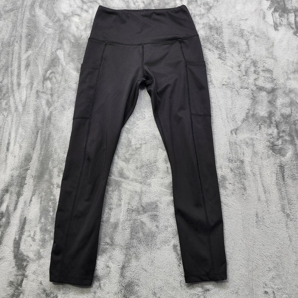 N.Y.L Sport Leggings Womens S Black Pull On High Rise Ankle‎ Pocket Workout Yoga